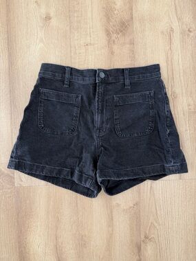 Madewell Black Denim High-Rise Sailor Shorts
